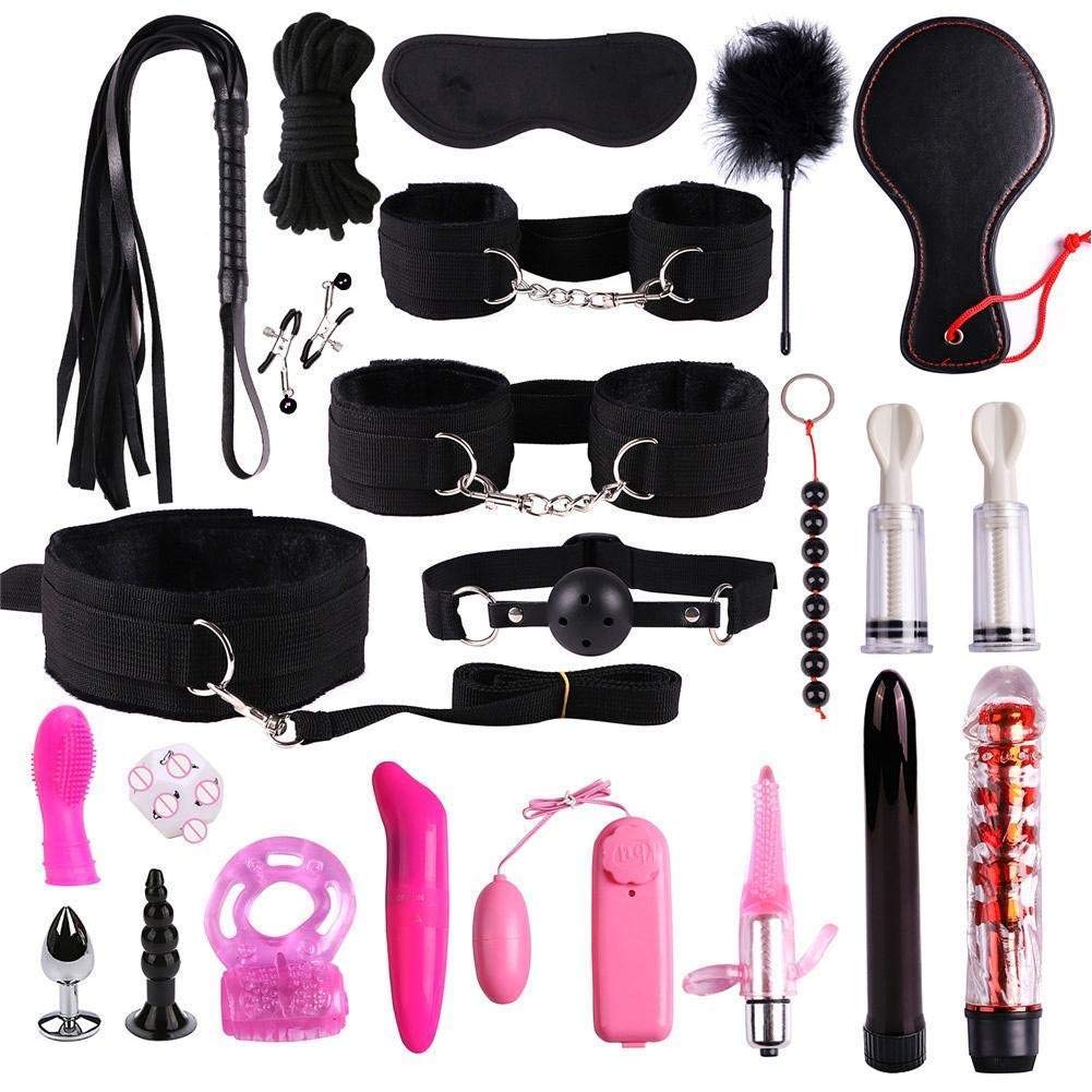 WALY-SEXME 22 Piezas Vibrador Anal Enchufes Esposas Látigo ...