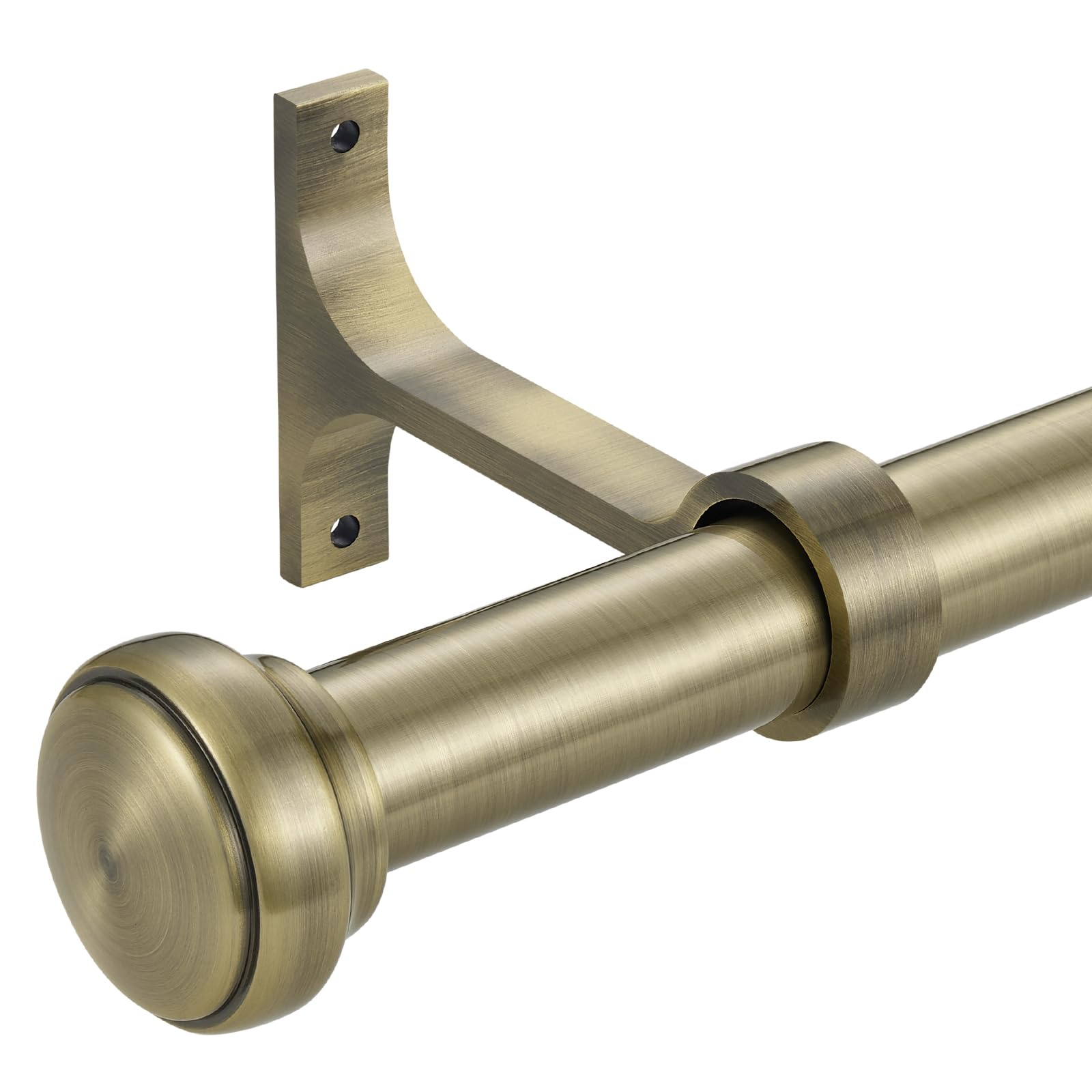 Heavy Curtain Rod,Adjustable Curtain Rod 1 inch Rods for Windows 48 to 86 inch with Round Cap,Ceiling Mount Drapery Rods with Premium Aluminum Brackets,Outdoor Curtain Rod for Patio