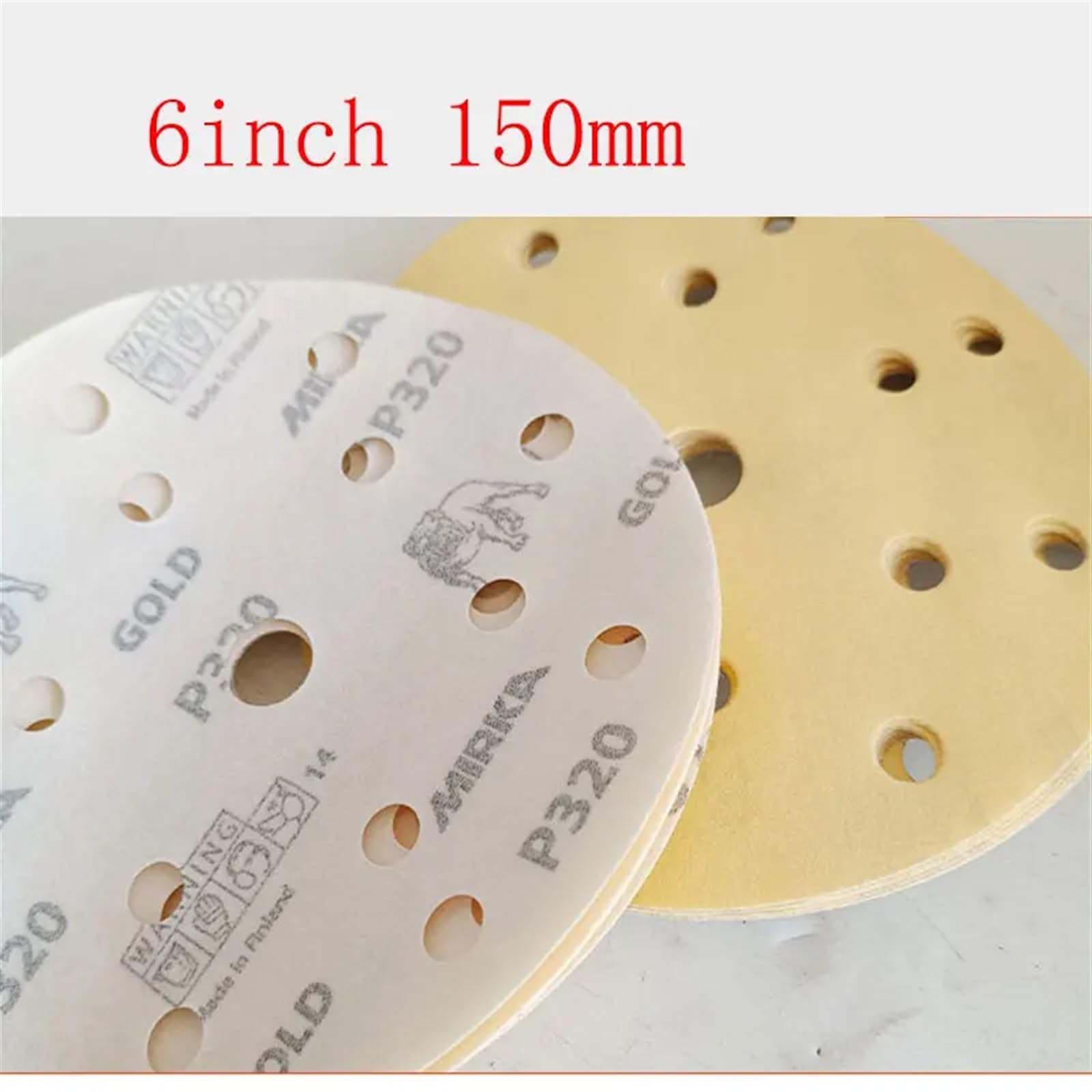 Dischi Abrasivi 10 pezzi di carta vetrata da 6 pollici a 15 fori, disco abrasivo 150 mm, grana 80/500, a umido e a secco, for levigatrice(100 pcs,180)