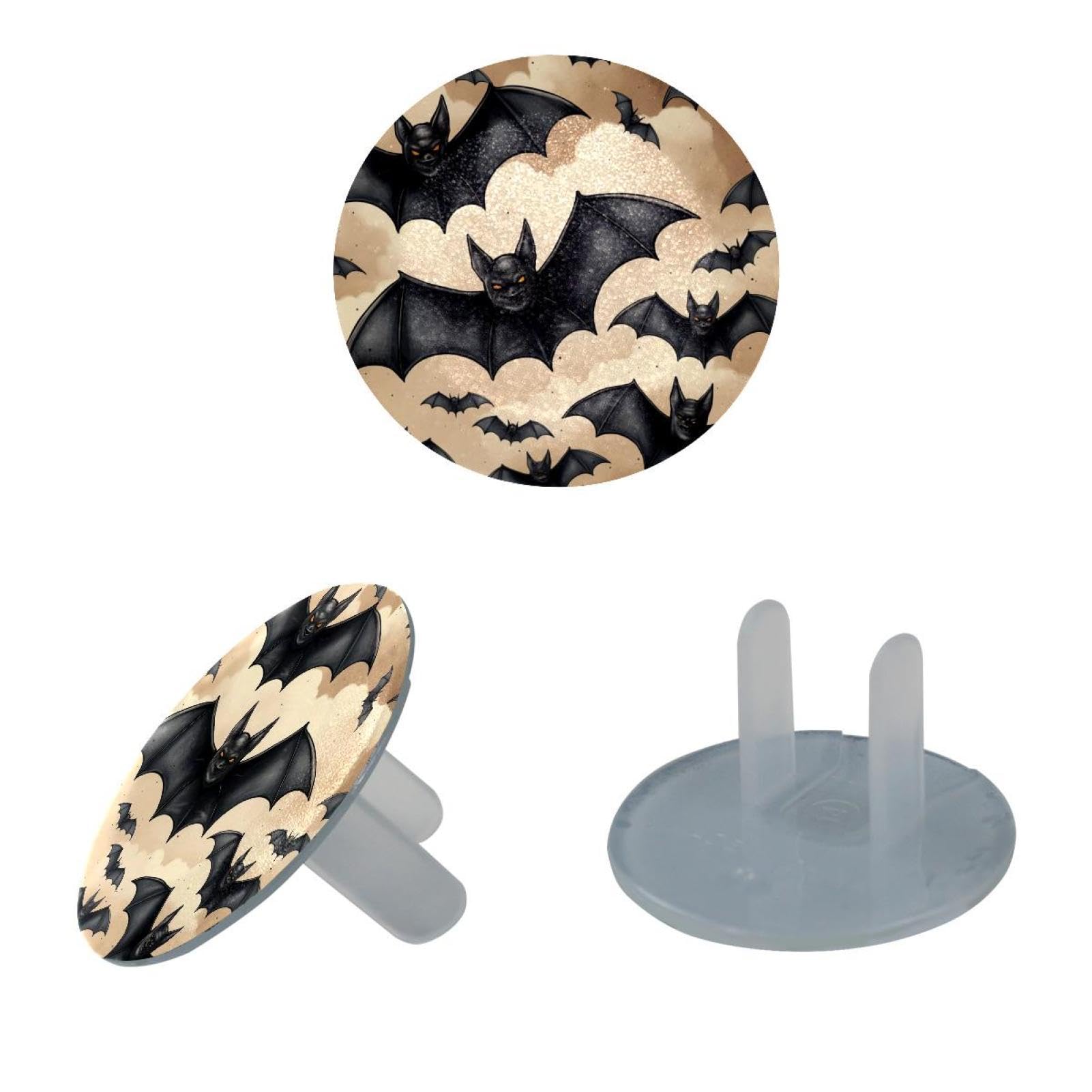 12 Piece Outlet Covers Child Proofing, Halloween Bat Electrical Safety Socket Protection Caps, 2-Prong Power Wall Plate Safety Plugs Guard