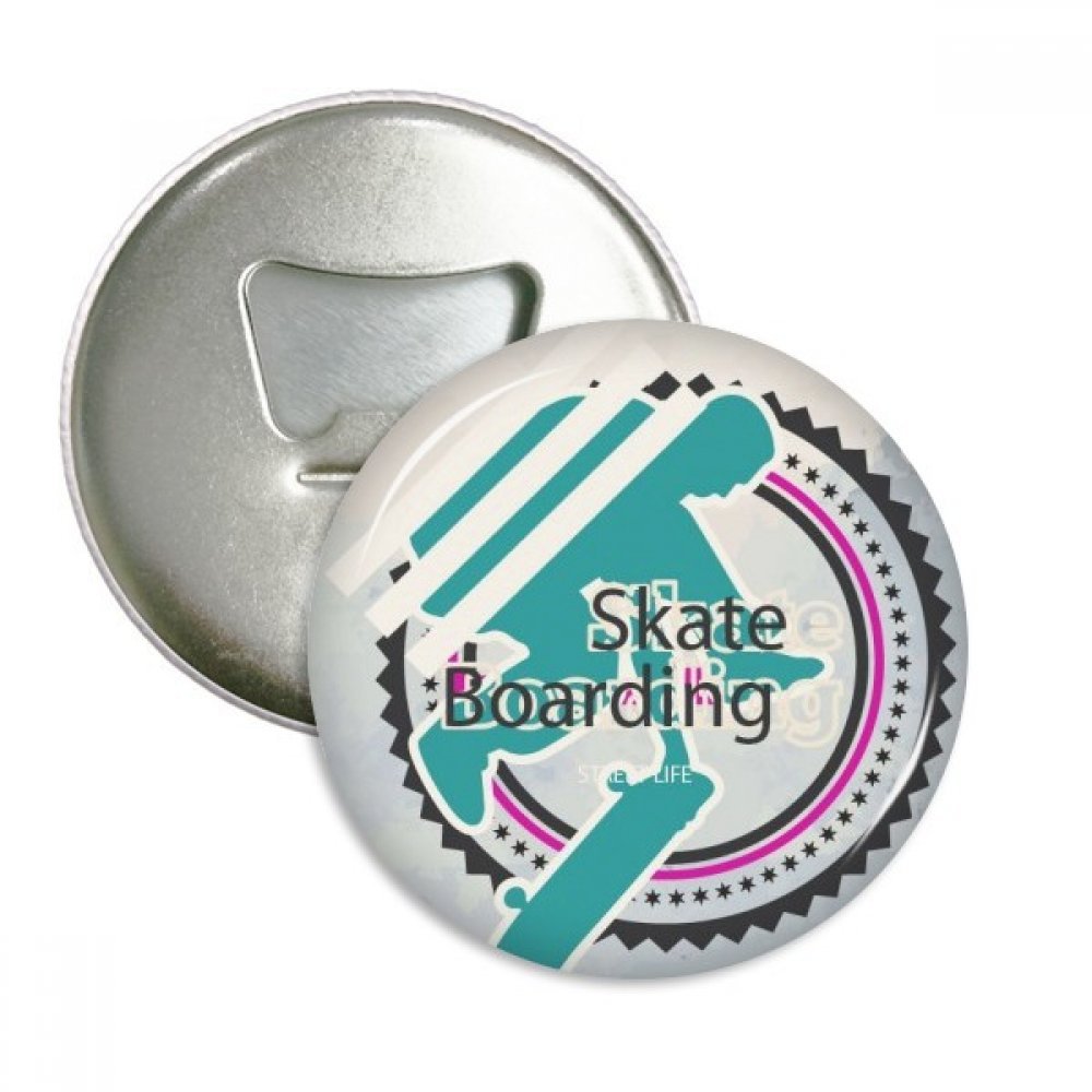 Aimant de réfrigérateur décapsuleur snowboard et badge broche rond