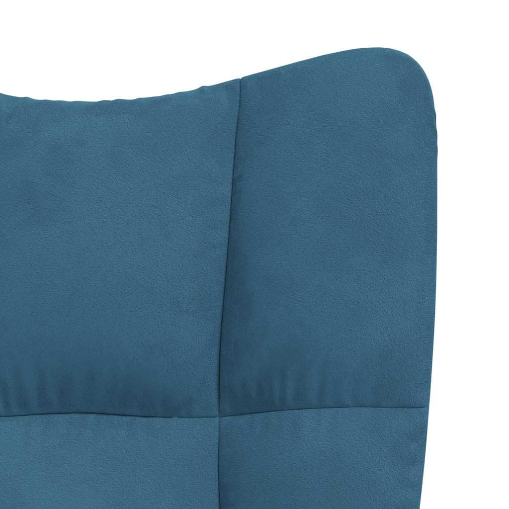 vidaXL Schaukelstuhl Relaxstuhl Schaukelsessel Schwingsessel Ruhesessel Relaxsessel Schwingstuhl Polsterstuhl Polstersessel Sessel Blau Samt