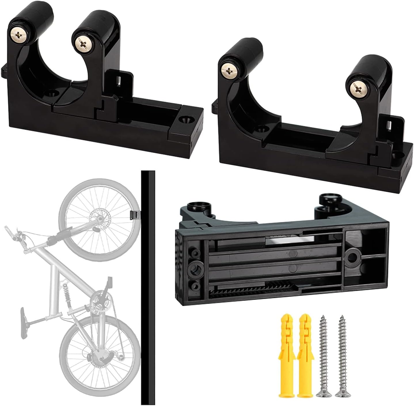 2 Pcs Bike Wall Mount Storage for home, Adjustable Bicycle Clip Hook for Basement or Garages, Wall Race Save Space and Easy to Hold Exhibition