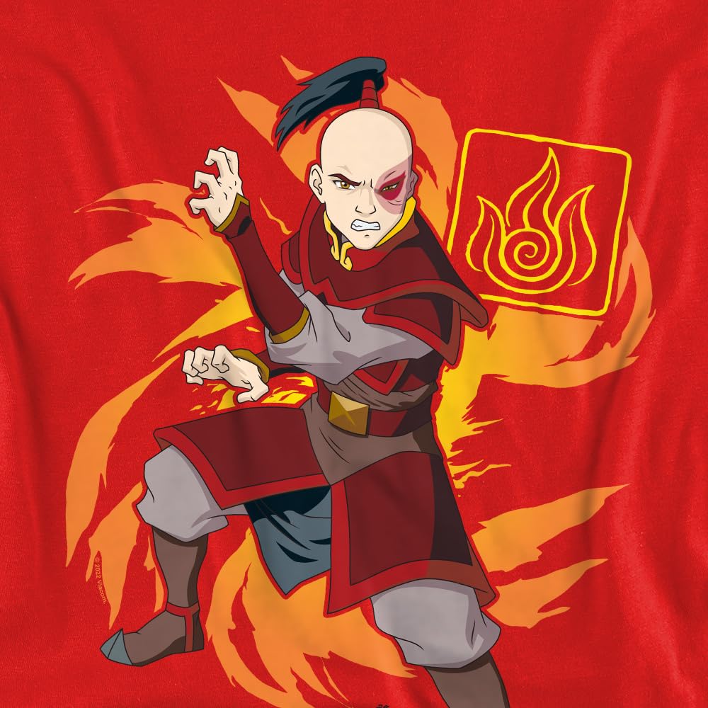 NICKELODEON AVATAR THE LAST AIRBENDER Bluza sportowa Uniseks Avatar The Last Airbender Zuko Flame Burst Crew Sweatshirt