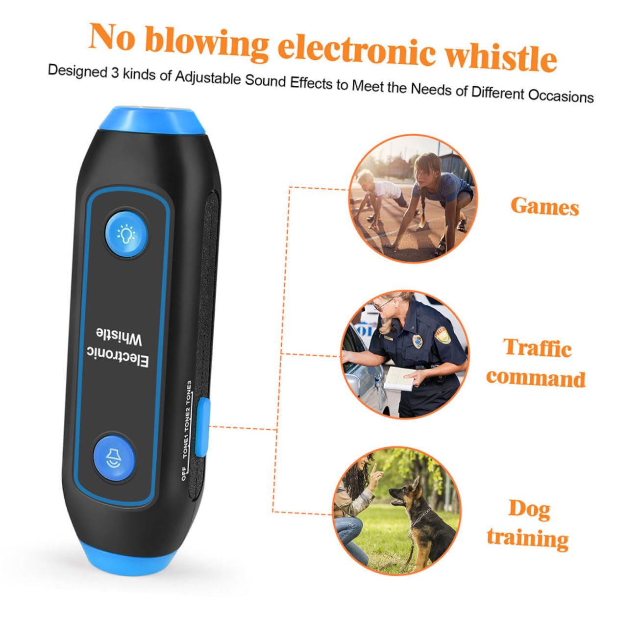 MAGICLULU Sifflet Électronique D'arbitre avec Lumière Sos LED et Cordon, Abs Solide, Signal d'urgence pour Sports et Randonnée en Plein Air, Sécurité et Entraînement