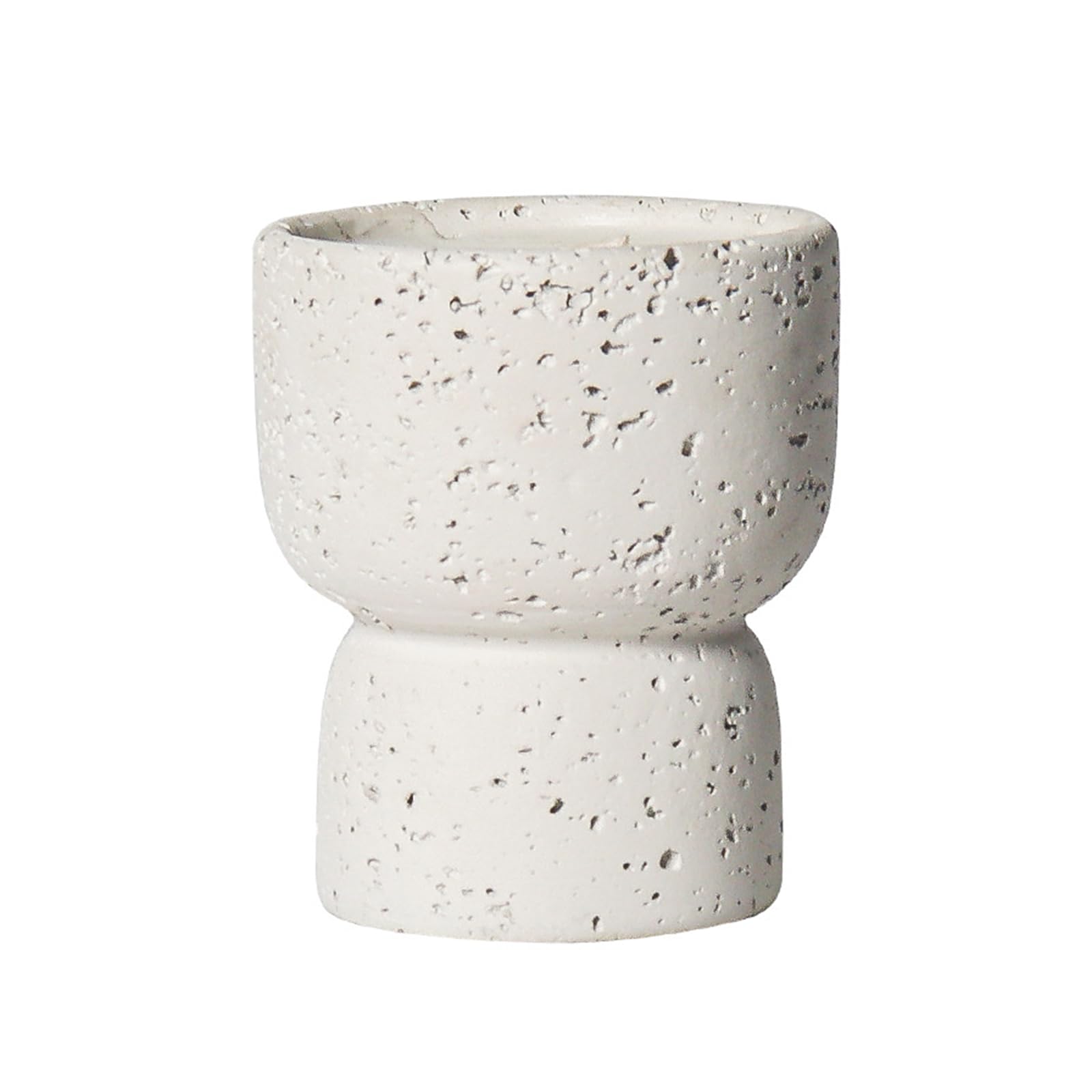 Household Aromatherapy Candle Empty Cup Volcanic Stone Cement Candle Holder Handmade Crafts Indoor Candlestick Decoration Ornaments (Off white)