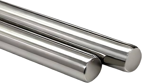 Varillas redondas de acero inoxidable 304 de 1/2" de diámetro y 8" de largo, ejes sólidos de metal para bricolaje y metalistería (2 piezas)