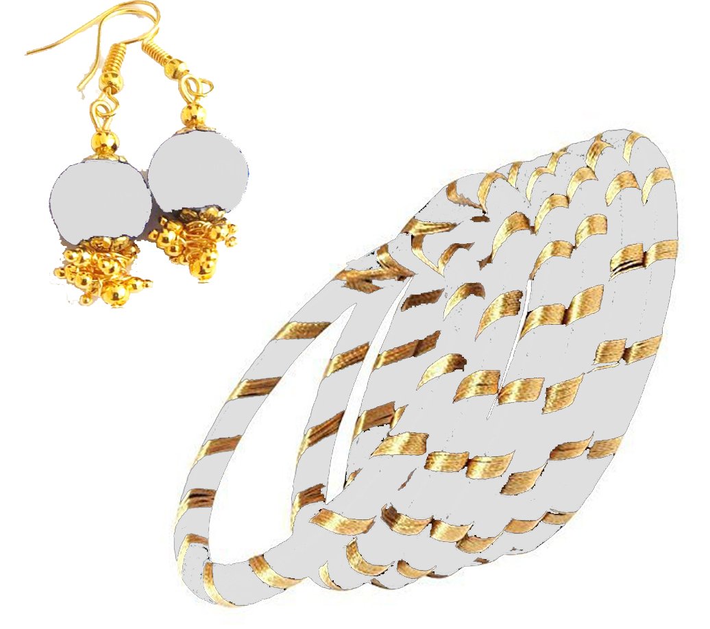 Silk Bangles & Beads Earrings 2/0