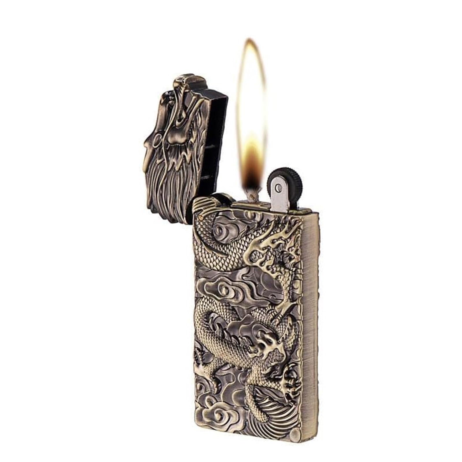 Encendedor de queroseno recargable, encendedor vintage ultrafino para uso al aire libre