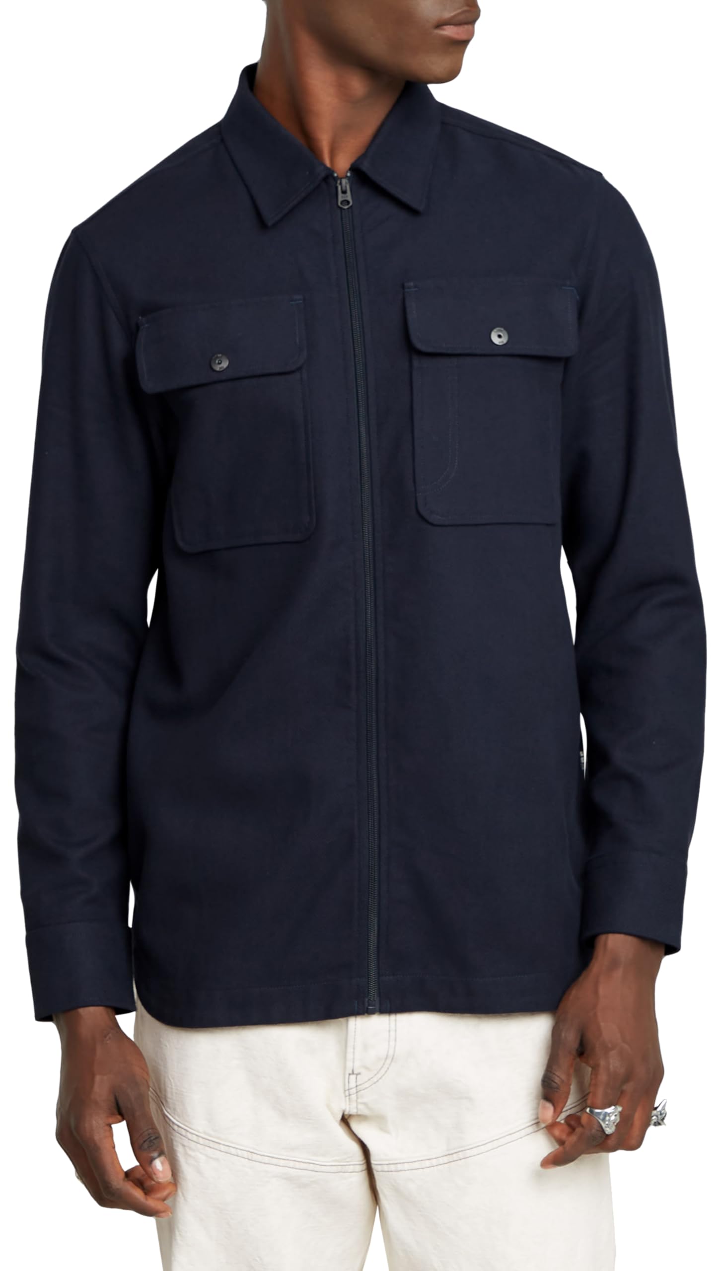 G-Star Men's GPO Zip Overshirt, Blue (salute D25825-D750-C742), S