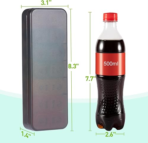 Miniatura 3 de Betife Pastillero semanal 2 veces al día, pastillero diario abierto por un lado, pastillero de viaje, contenedor de píldoras portátil AMPM,