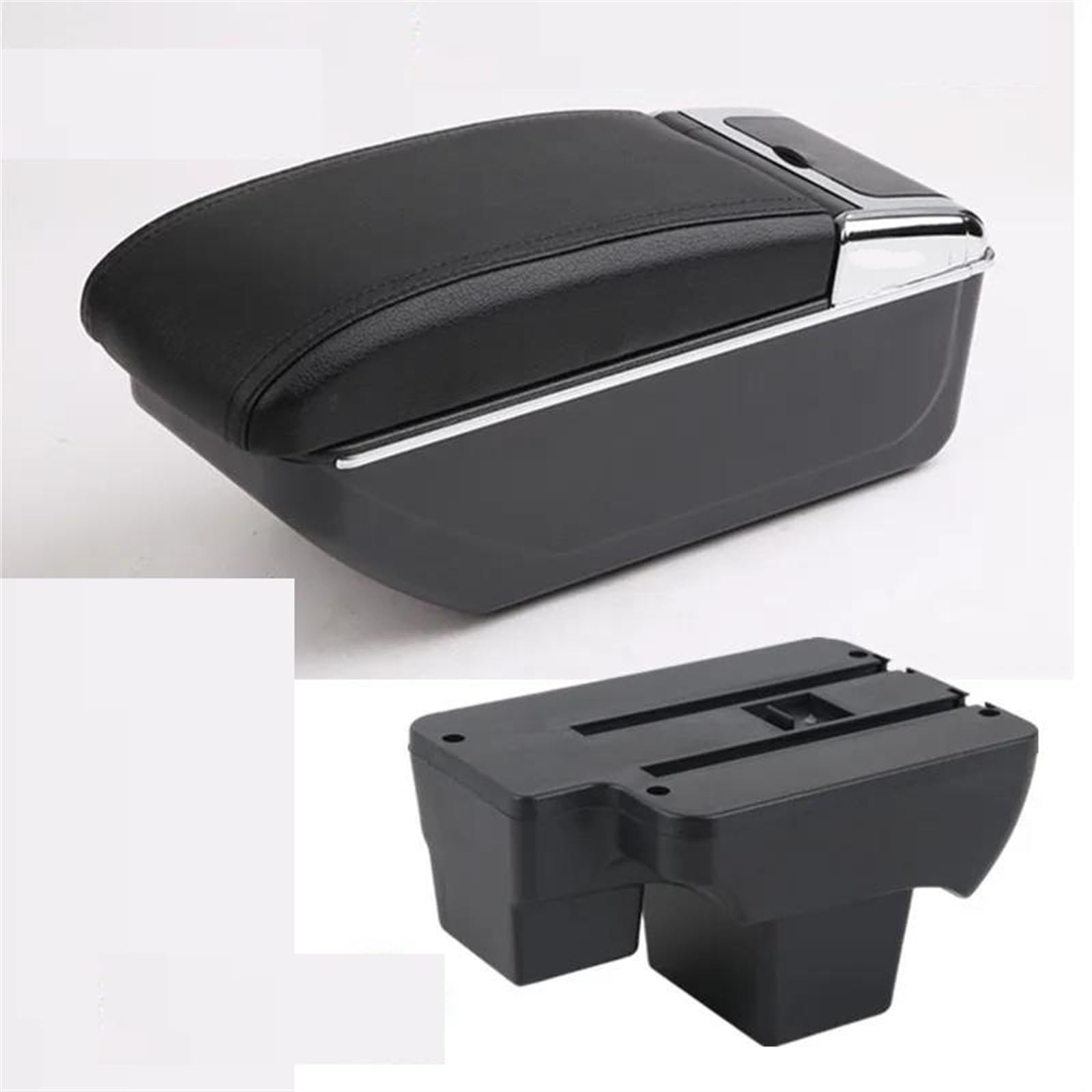 NOHEEU Car Armrest Box Dedicated Retrofit 2019-2024 Storage Parts Accessories For Polo(B2 style black line)