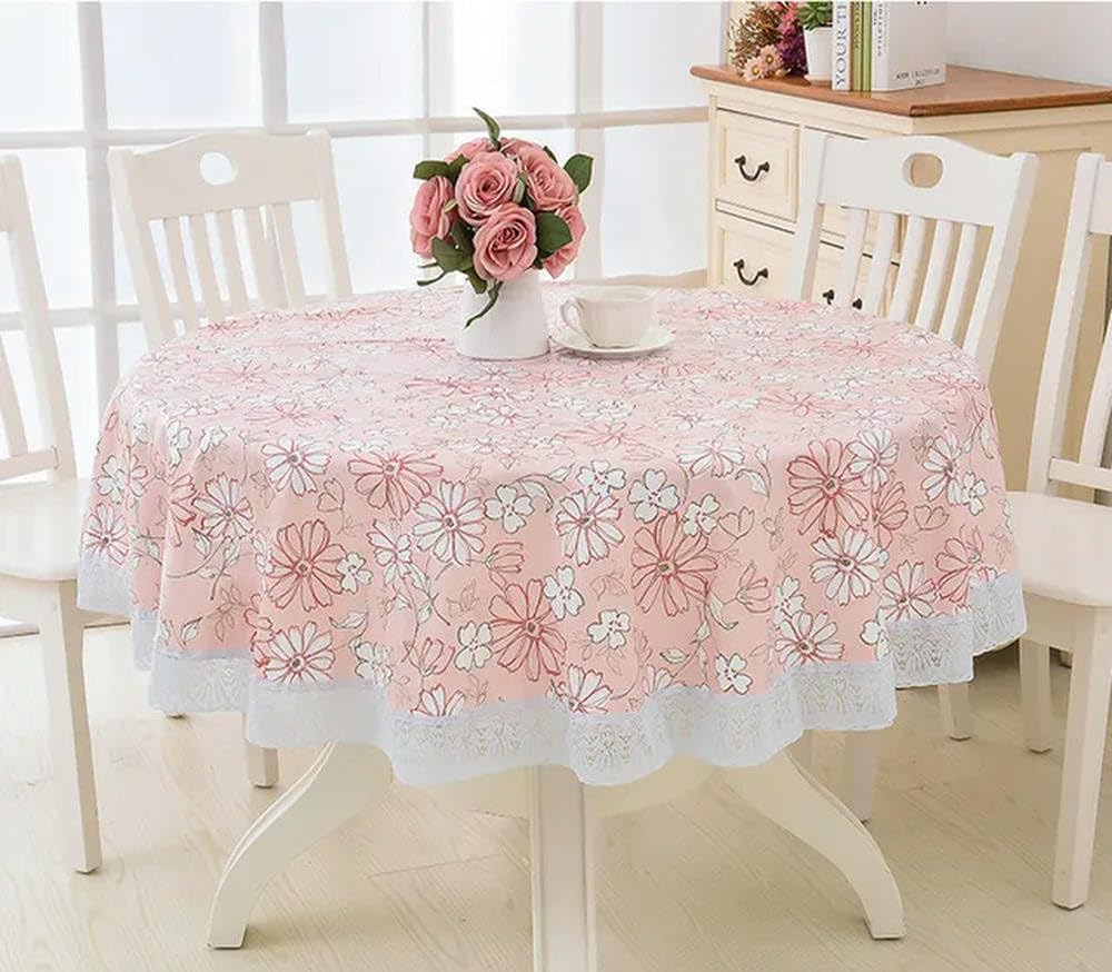 XHBYW 137-200cm PVC Hotel Waterproof and Oil Proof Large Round Tablecloth Hotel Plastic Round Table Cloth Wash Free and Scald Proof Table Cloth