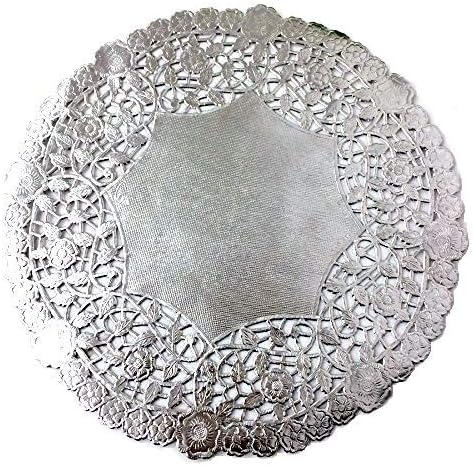 50 Doileis redondos de lámina plateada, fabricados en los Estados Unidos 10 pulgadas