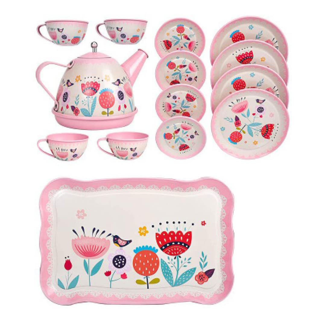 kids Tea Party set Pretend Play Kitchen Party Dessert Cookies Teapot Tray for Girls Boys
