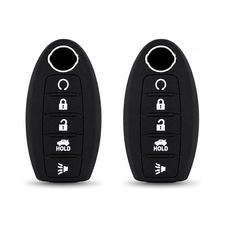 Capa de silicone para chave inteligente Nissan e Infiniti Autobase preta, compatibilidade específica, kit com 2 unidades
