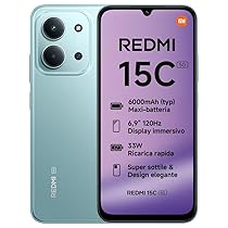 Xiaomi Redmi 15C 5G, Smartphone 4+256GB, Display 6,9″ 120Hz, MediaTek Dimensity 6300, processore 5G, Dual camera AI 50MP, Mega batteria da 6000mAh, Garanzia 2 anni, Verde, Caricabatterie non incluso
