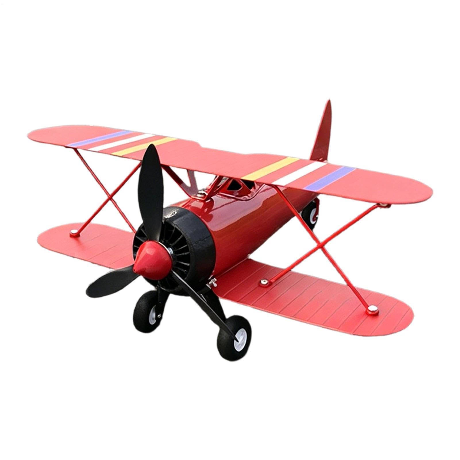 Flugzeug Dekoration, Windrad Garten Metall Windspiel, Vintage Metall-Doppeldecker-Wetterfahne-Modell, Flugzeug-Wetterfahnen-Windmühle, Geschenk Für Luftfahr