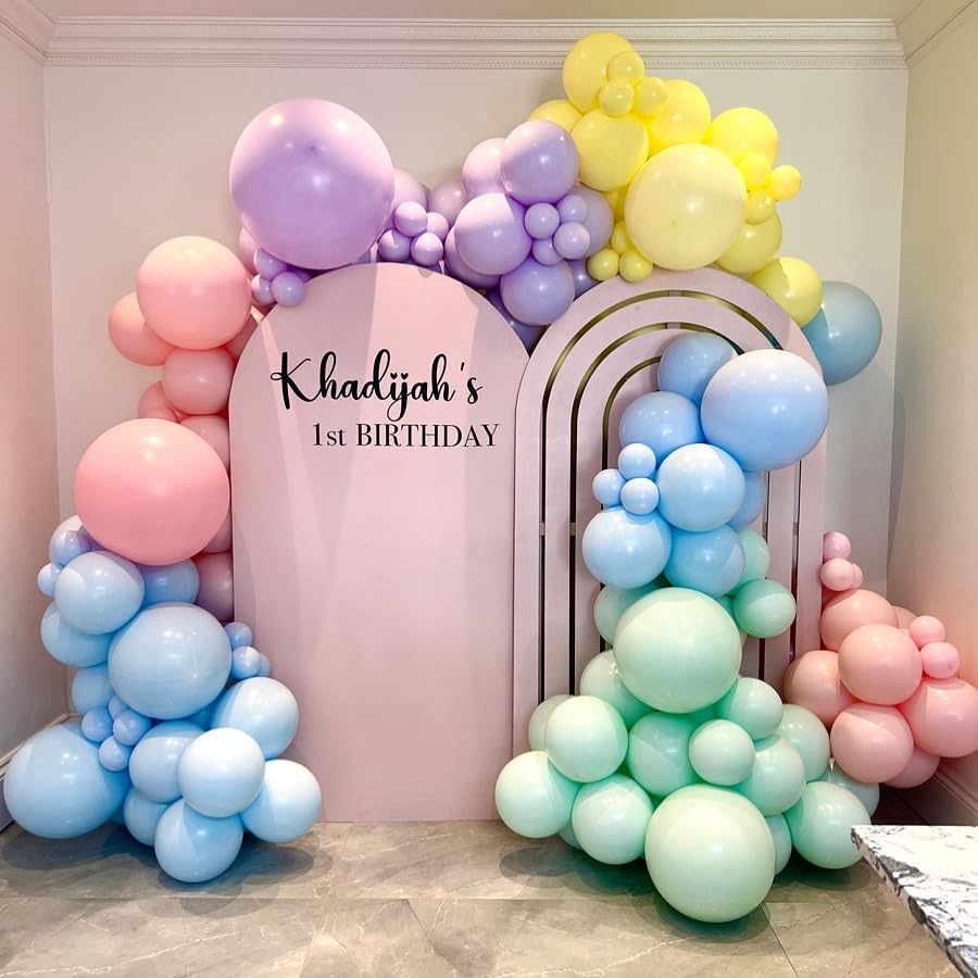 Image of Pastel Rainbow Balloon Arch Kit, 162Pcs Macaron Assorted Colorful Party Balloon Garland Kit for Baby Shower, Wedding, Engagements, Birthday, Gender Reveal, Anniversary, Easter Decorations