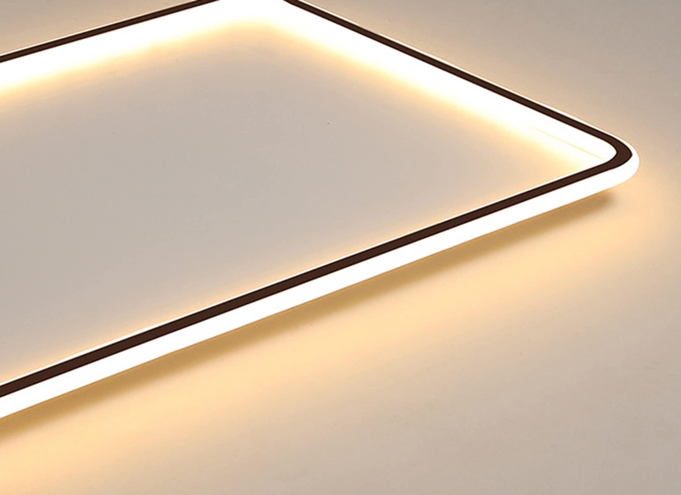 Lampara LED Techo Rectangular Vintage, Plafon LED Techo Rectangular Modernos para Salon Dormitorio Baño (Negro, Blanco Cálido)
