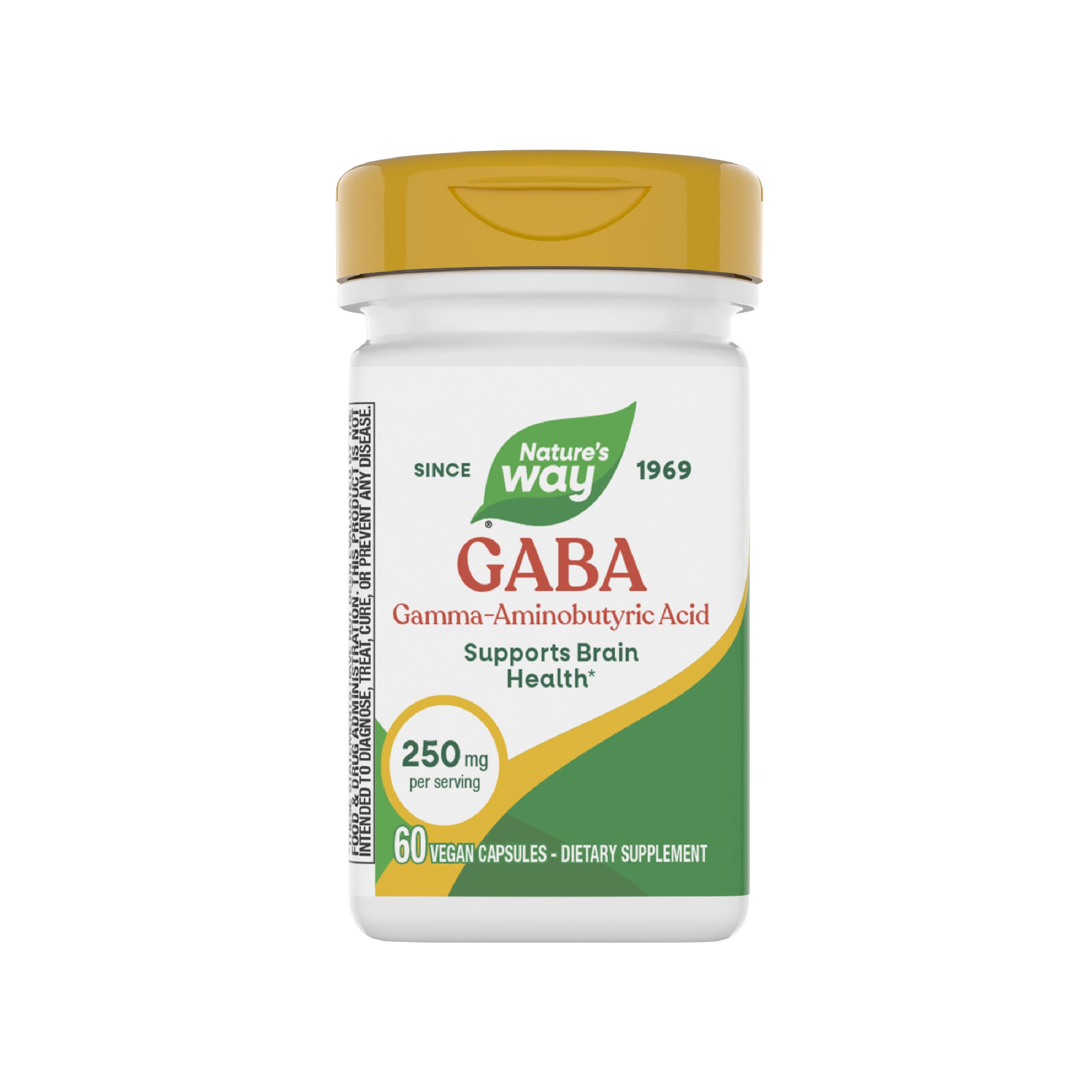 Nature's Way GABA Gamma-Aminobutyric Acid, Supports Brain Health*, 60 Capsules