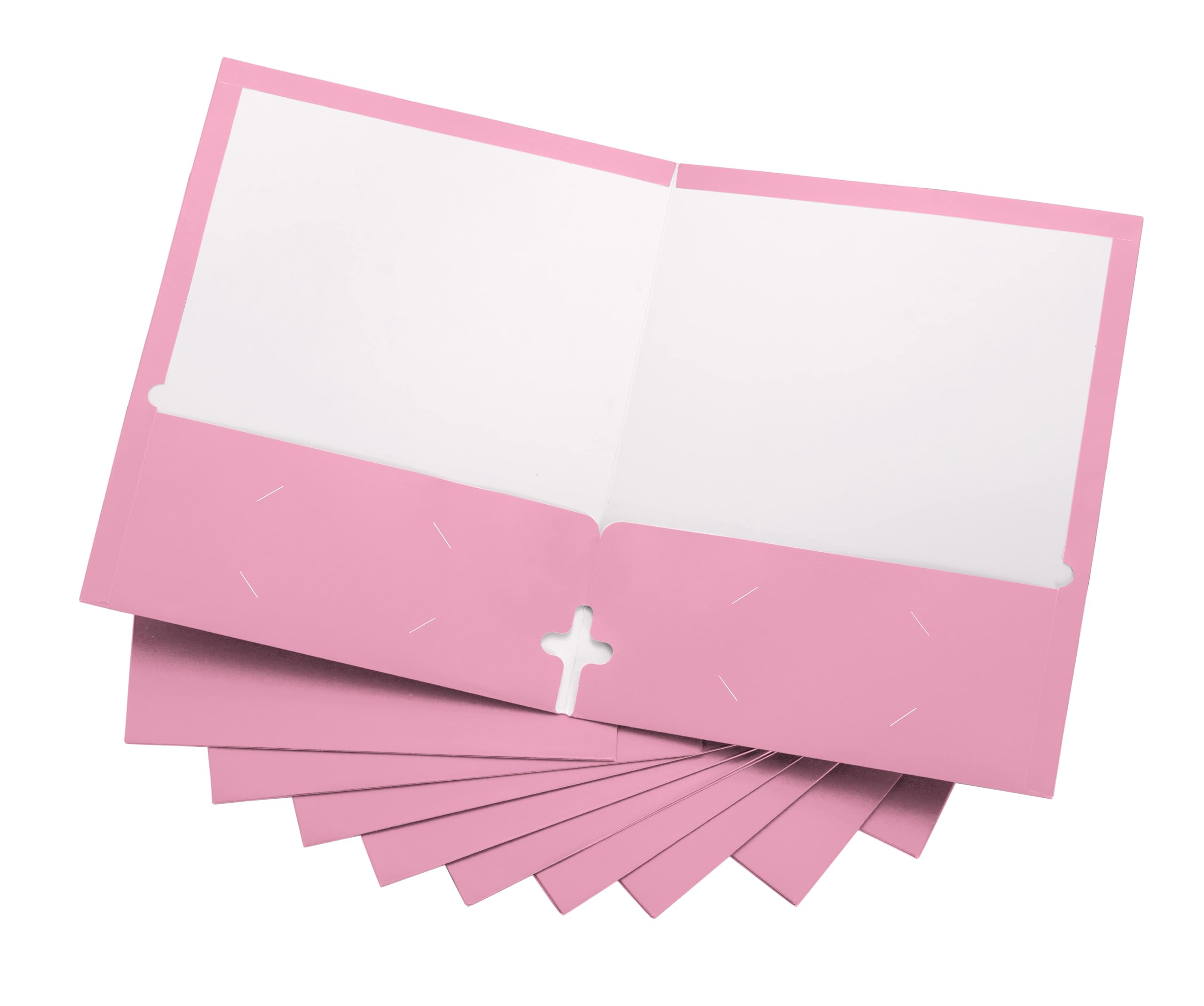 View 1 of 10 Pack Two Pocket Folders, Pink, Strong Thick Paper Folders, for Letter Size, by ACTIVITYya