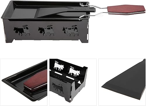 Miniatura 5 de Raclette - Parrilla de mesa de raclette, máquina de raclette antiadherente para queso, bandeja para hornear con mango de madera, parrilla coreana