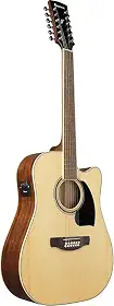 Ibanez Violão, direita, natural, eletroacústico de 12 cordas (PF1512ECE)