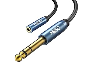 1/4 TRS to 3.5mm TRS Headphone Adapter Cable (12in) - MillSO