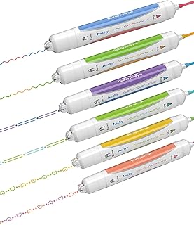 AECHY 6 x Zweifarbige Filzstifte mit gebogener Spitze zum Notieren, Stifte mit zwei Spitzen und 3 verschiedenen gebogenen ...