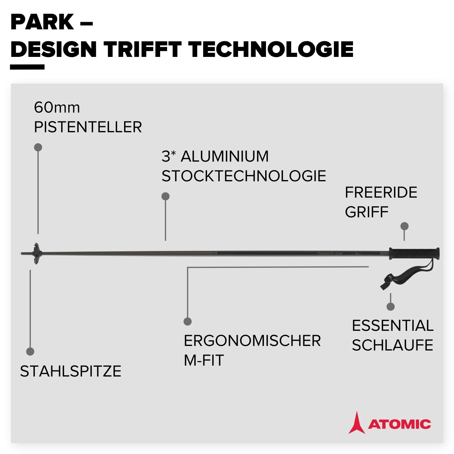 ATOMIC Park Black Ski Stöcke