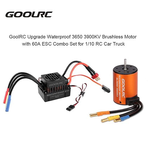 Miniatura 2 de GoolRC Motor sin escobillas impermeable 3650 de 3900 KV con juego combinado ESC de 60 A para 1/10 RC Car Truck