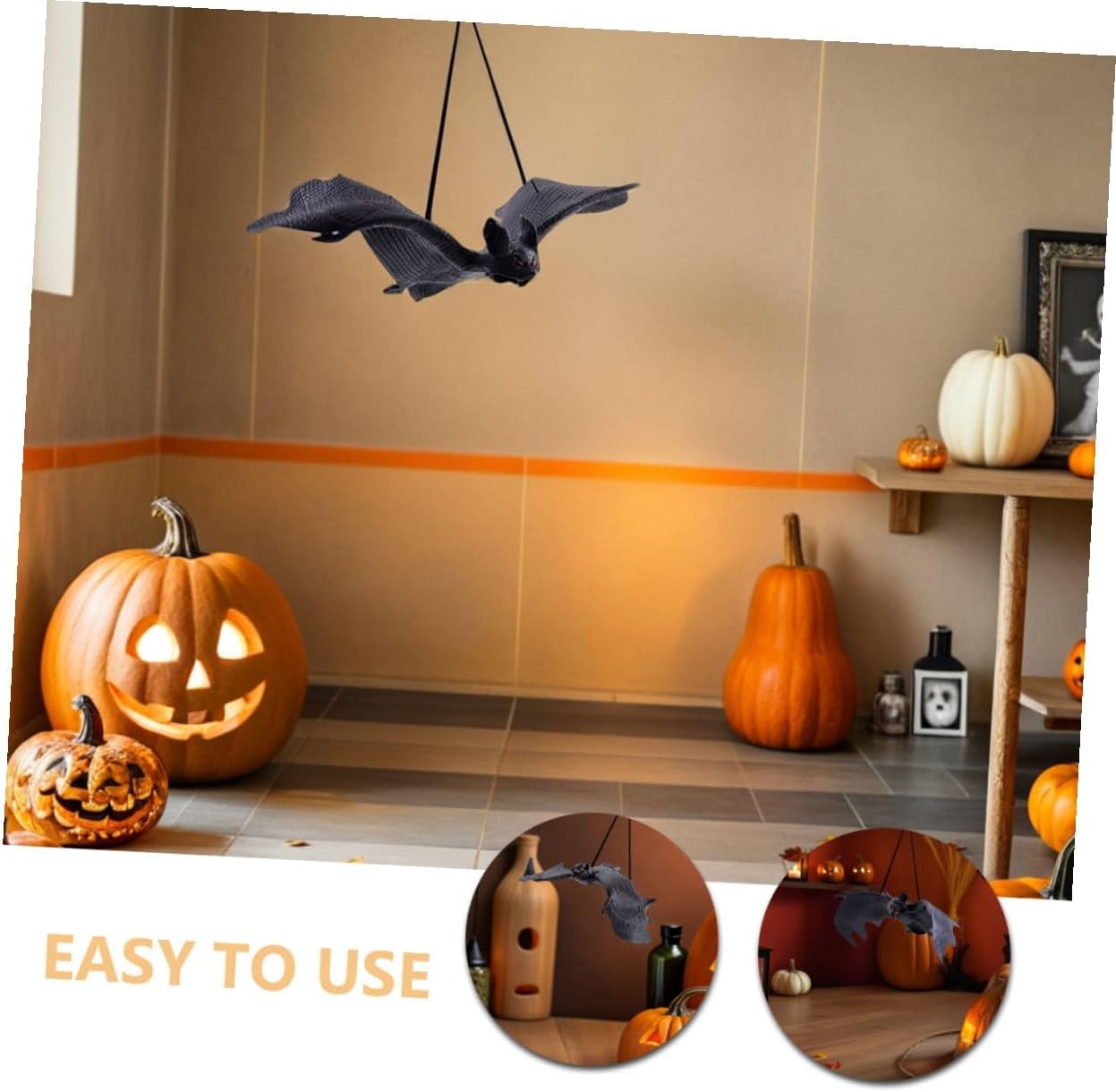 8pcs Halloween Bat Pendants Realistic Hanging Bat Ornaments for Indoor Outdoor Party Decor Door and Tree Decorations Festive Halloween Supplies