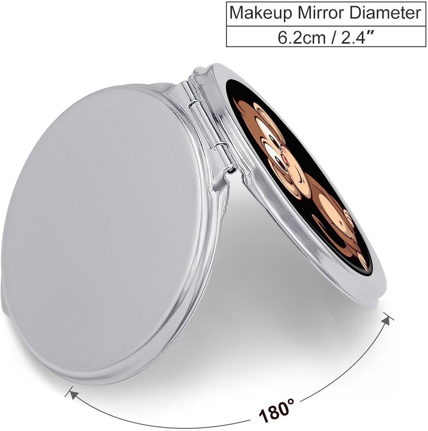 Cartoon Brown Monkey Portable Makeup Mirror, Sided Travel Hand Mirror Mini Folding Mirror for Precise Makeup Women Daily Use