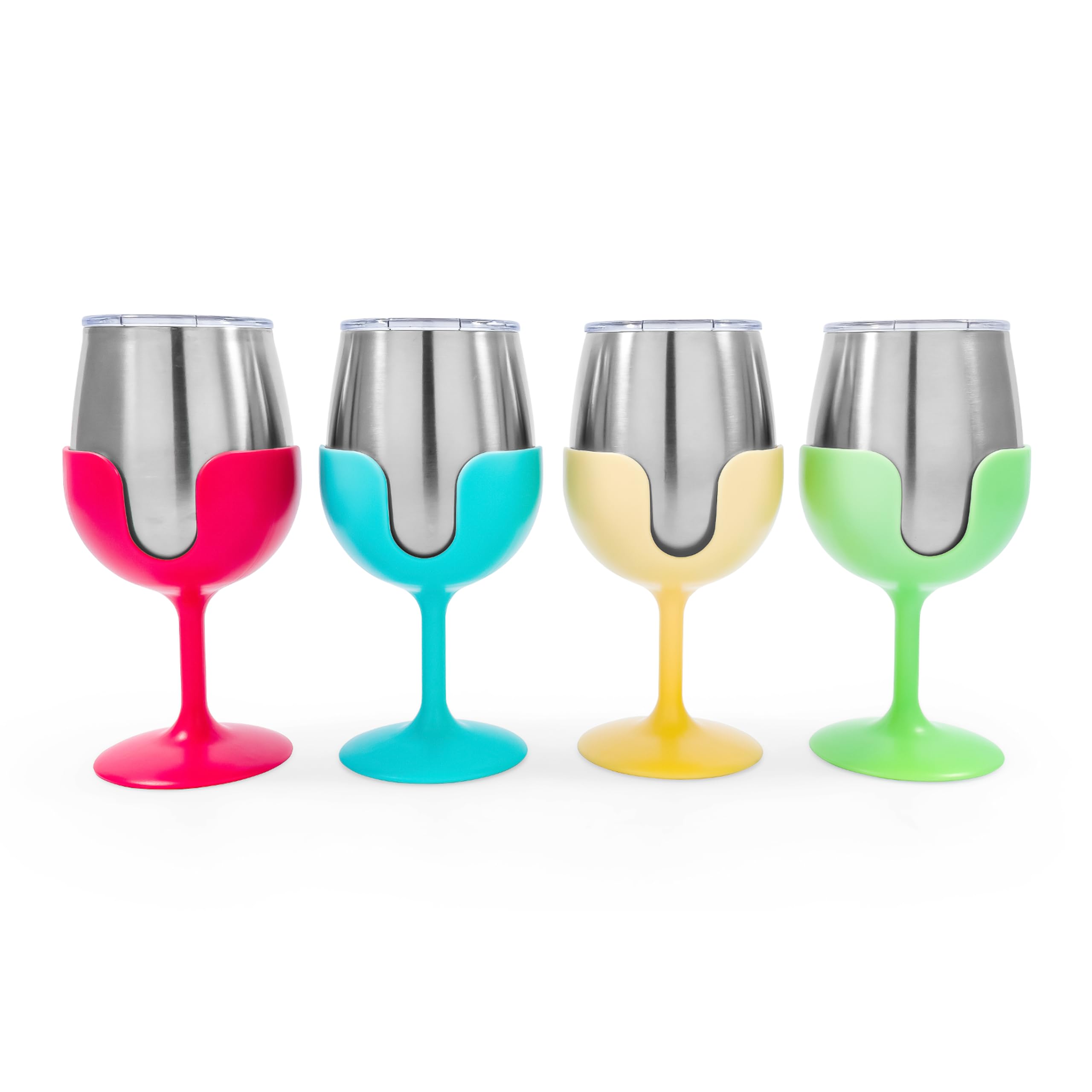 Verres à vin à tiges colorées amovibles Camco 53068 pour célébrations nomades
