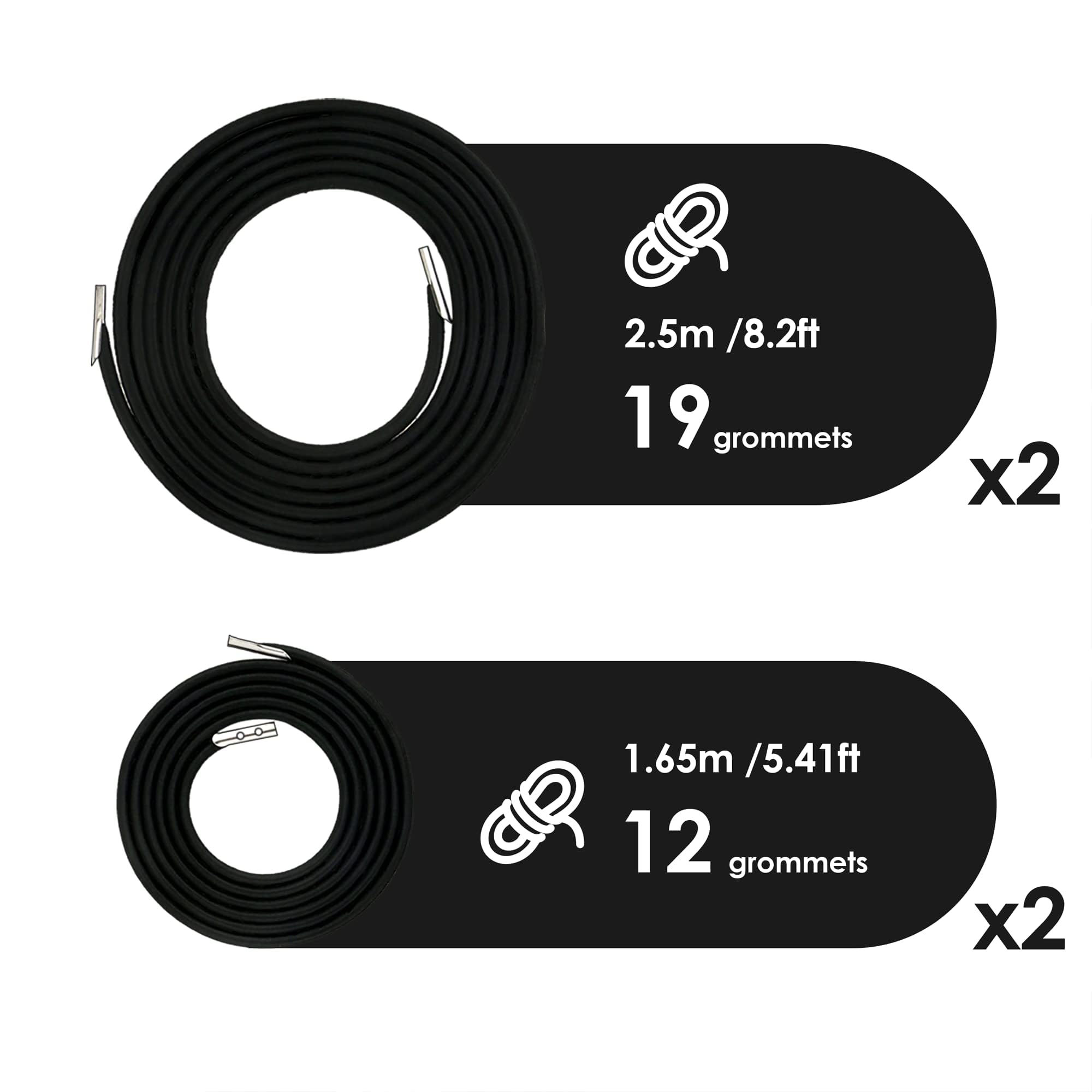 CartHome 4 Pcs Zero Gravity Chair Replacement Cord, Chair Repair Elastic Straps, Universal Repair Cord Kit for Repairing Zero Gravity Chair(Black) 1