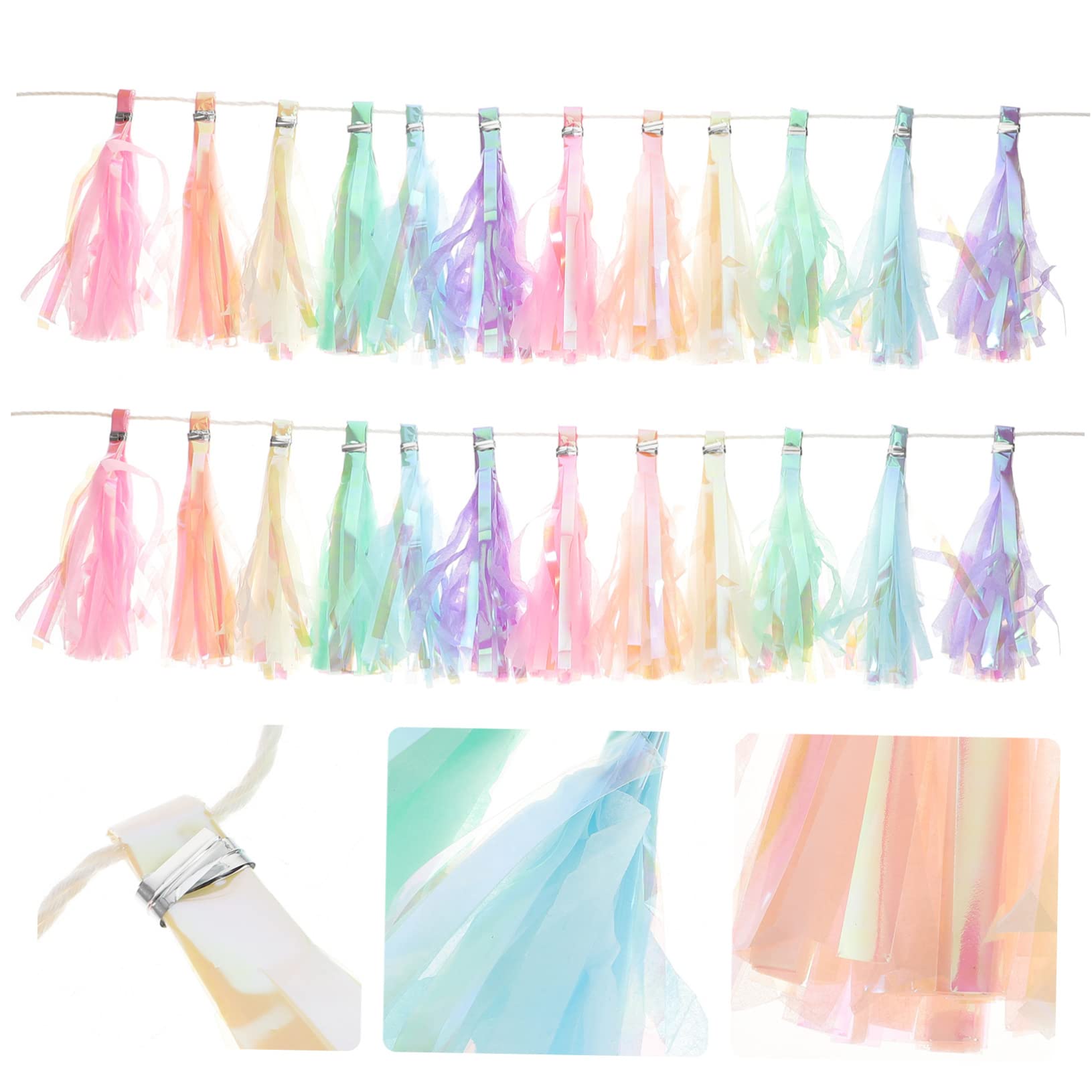 4 Sets Hängendes Bandbanner Quastengirlande Hochzeit Quaste Banner Party Hintergrund Für Geburtstag Babyparty 2 Stück * 4