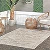 nuLOOM Aine Beige, 75" x 96", Geometric Medallion, Soft and Textured, High Traffic, Stain Resistant, Durable, Machine Washable Area Rug for Indoor/Outdoor Patio, Deck, Porch, Garden, Courtyard