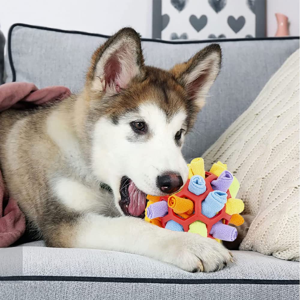 Jiahuade Palla da Fiuto per Cani,Sniffing Ball per Cani,Palla da Sniffing Mat Interattivi,Gioco Sfera Puzzle cani,Tappeto da Fiuto,Giocattolo Puzzle