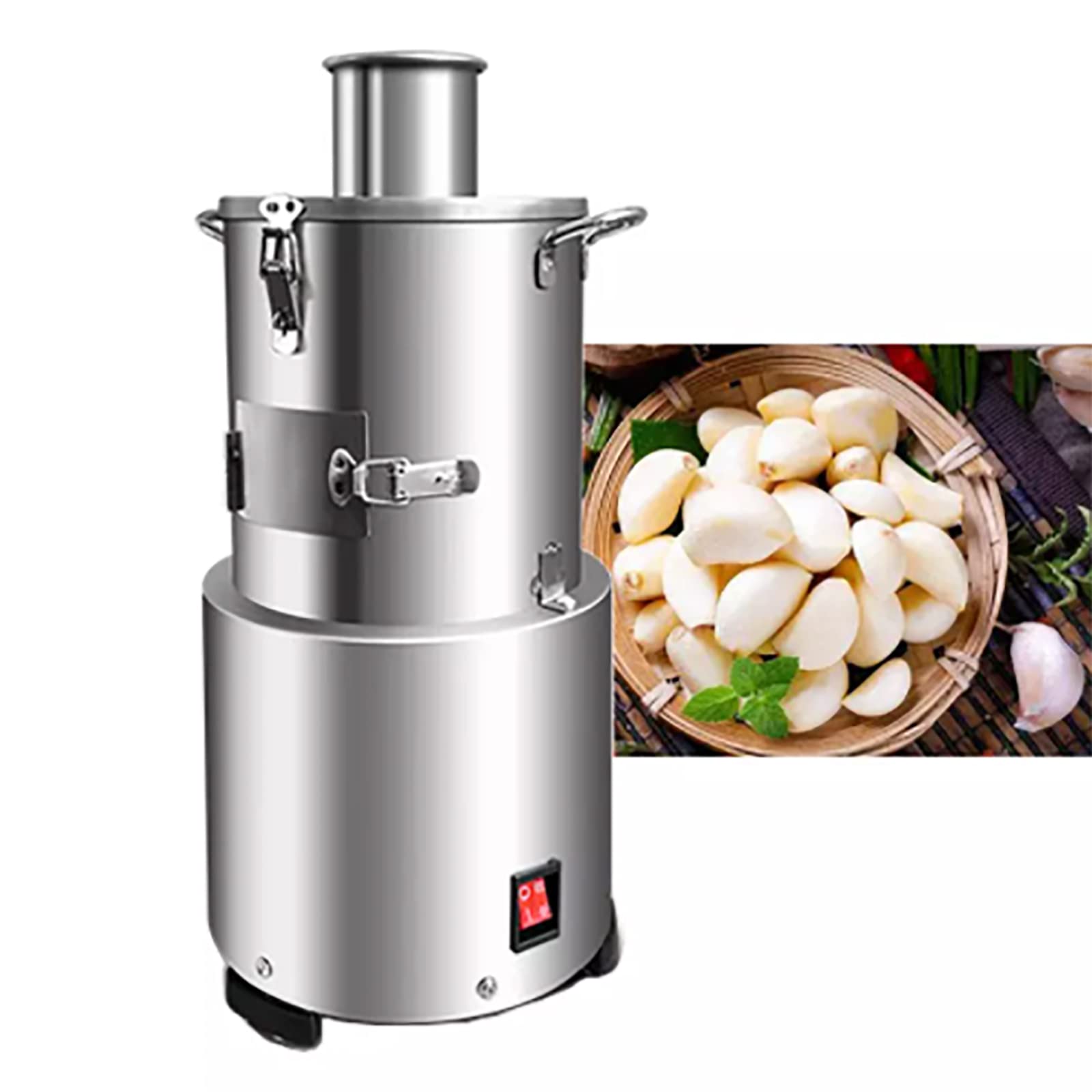 Machine à éplucher l'ail commerciale, éplucheur d'ail électrique 200 W, machine de séparation d'ail 30 kg/h, automatique puissante, rapide et économe en main d'œuvre, pour ménage, restaurant, barbecue