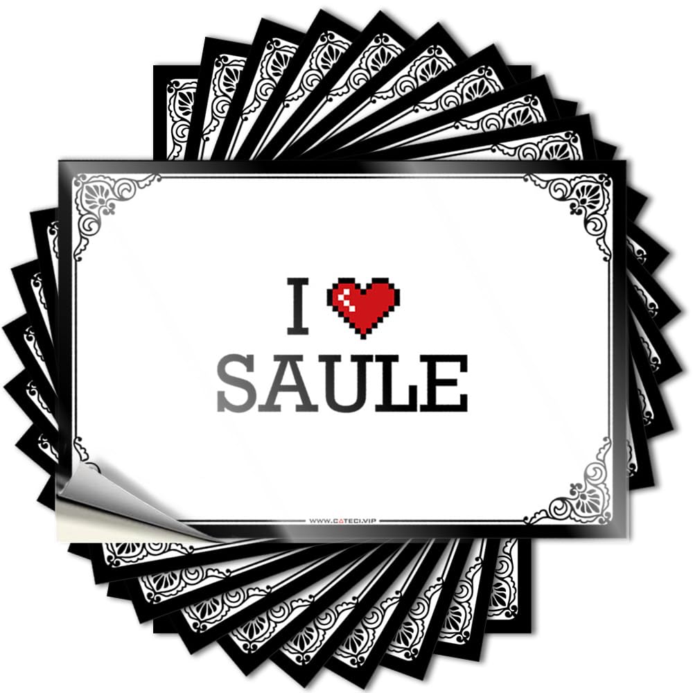 Boys Great Tattoos - I Love Saule Removable Decal Door Easy Peel for Paw(6X9CM)