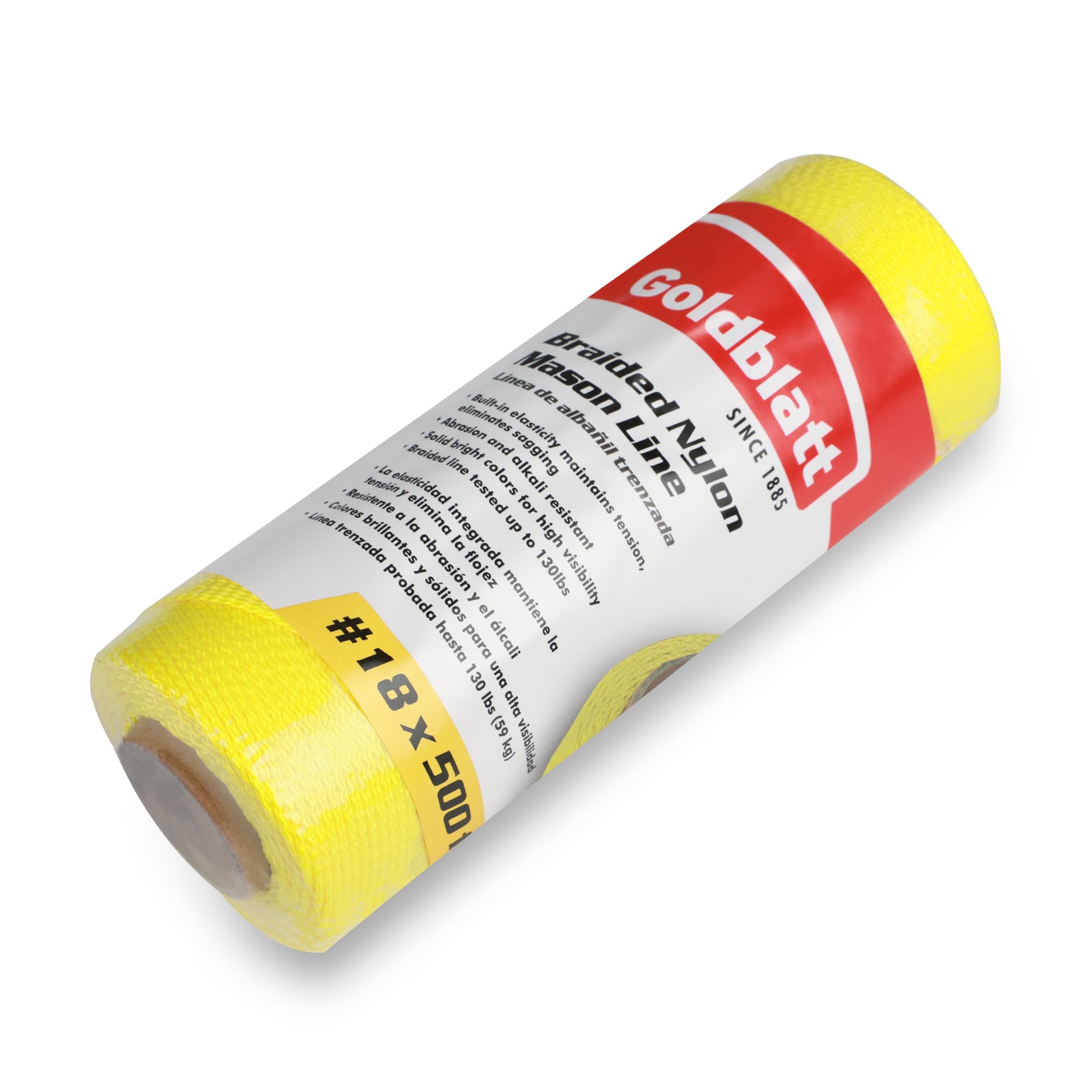 Goldblatt #18 x 153 m Bricklayer Rope Nylon Braided Bricklayer Thread Fluorescent Yellow Nylon Braided Cord Break Strength for Construction Masonry Agriculture