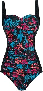 Womens One Piece Swimsuit Tummy Control with Ruched Monokinis Tribal Swimsuits
