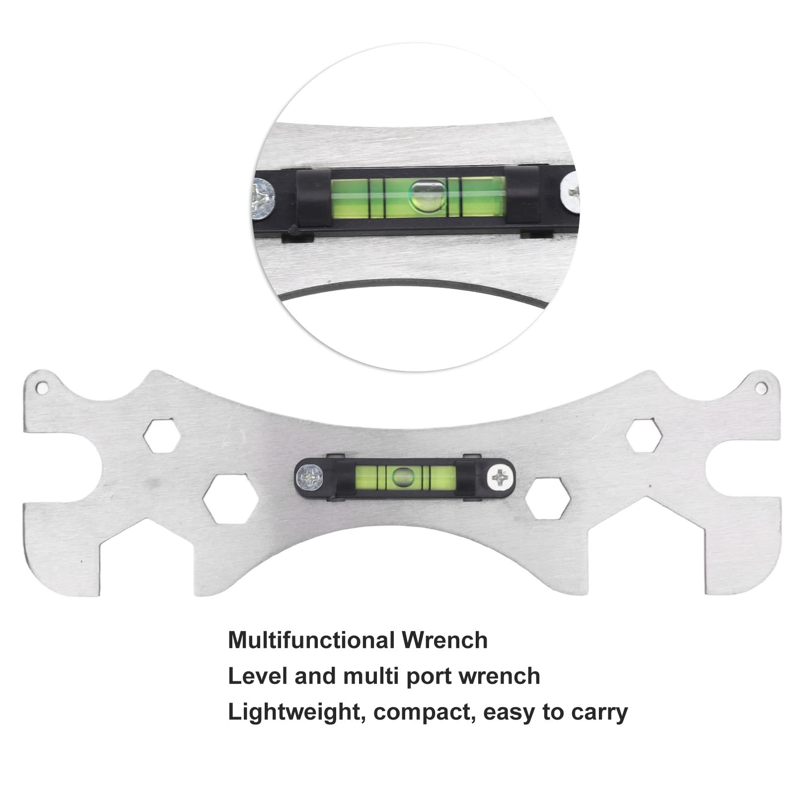 Mumusuki Large Stainless Steel Wrench Level Tool with Bubble Level for Bathroom Faucet Water Pipe Repair