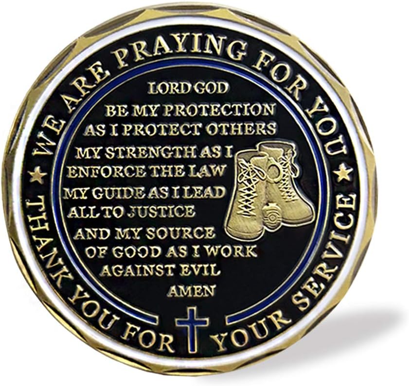 Saint Michael Police Prayer Challenge Coin Thank You for Your Service