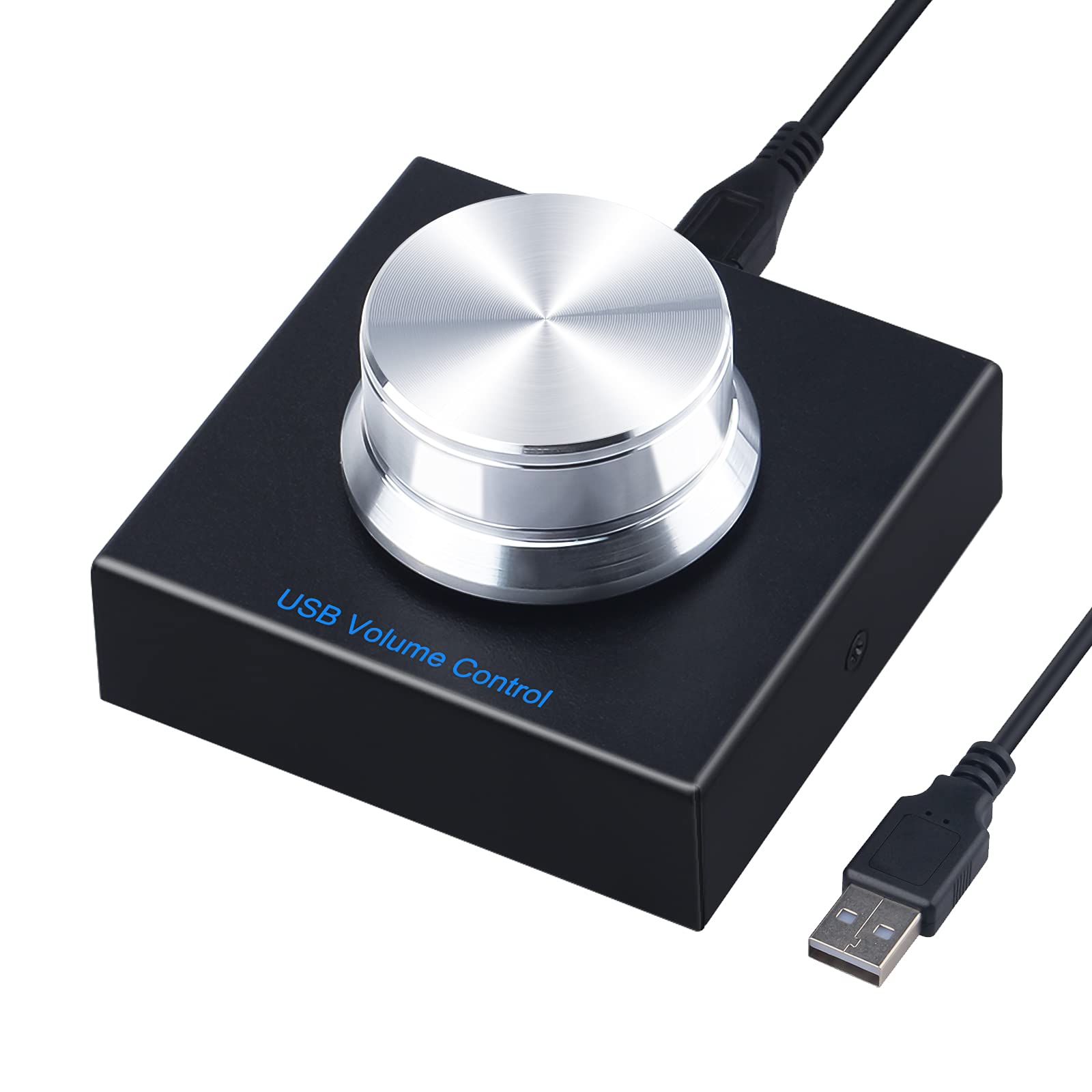 KCEVE USB Audio Volume Controller, Volume Adjuster Rotary Volume Control Knob for Computer Speaker, Compatible with Win7/8/10/XP/Mac/Vista, Android Smart Phone, Silver Knob