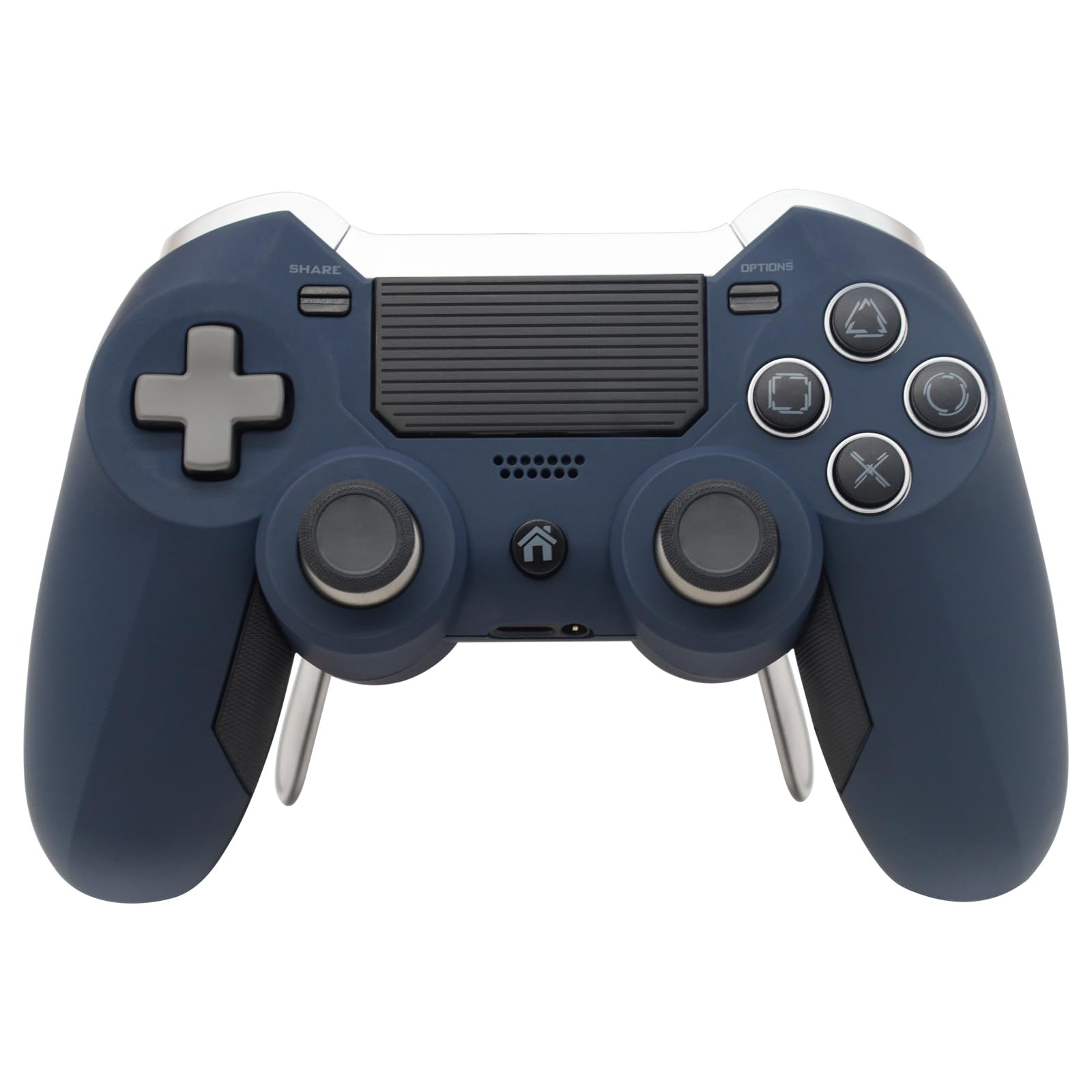 Eagolloar Modded Controller for PS4,Wireless Rapid Fire Scuf PS4 Elite Gaming Controller with Trigger Stops and Back Paddles for Remapping Buttons-Blue