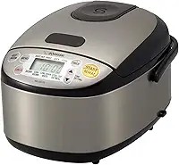 Panela elétrica de arroz Zojirushi Micom com capacidade para 3 xícaras, tamanho compacto, várias configurações, feita em aço inoxidável, cabo de alimentação retrátil integrado e aquecedor e panela