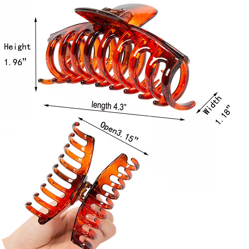 Amazon.com : Kitiin Hair Claw Clips, Tortoise Brown - 3  display picture 1