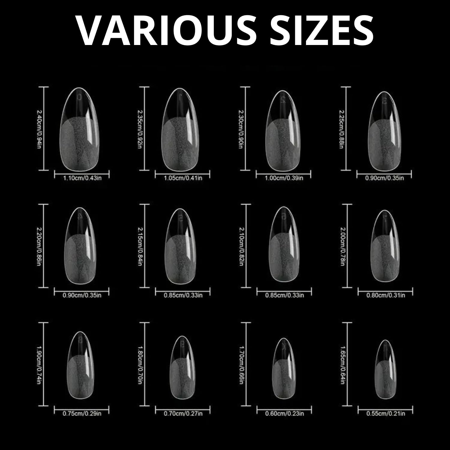 120 sztuk Tipsy Flexible Elastyczne Ultra Cienkie Flex Oval Clear Owalne Bezbarwne Nail Tips do przedłużania paznokci
